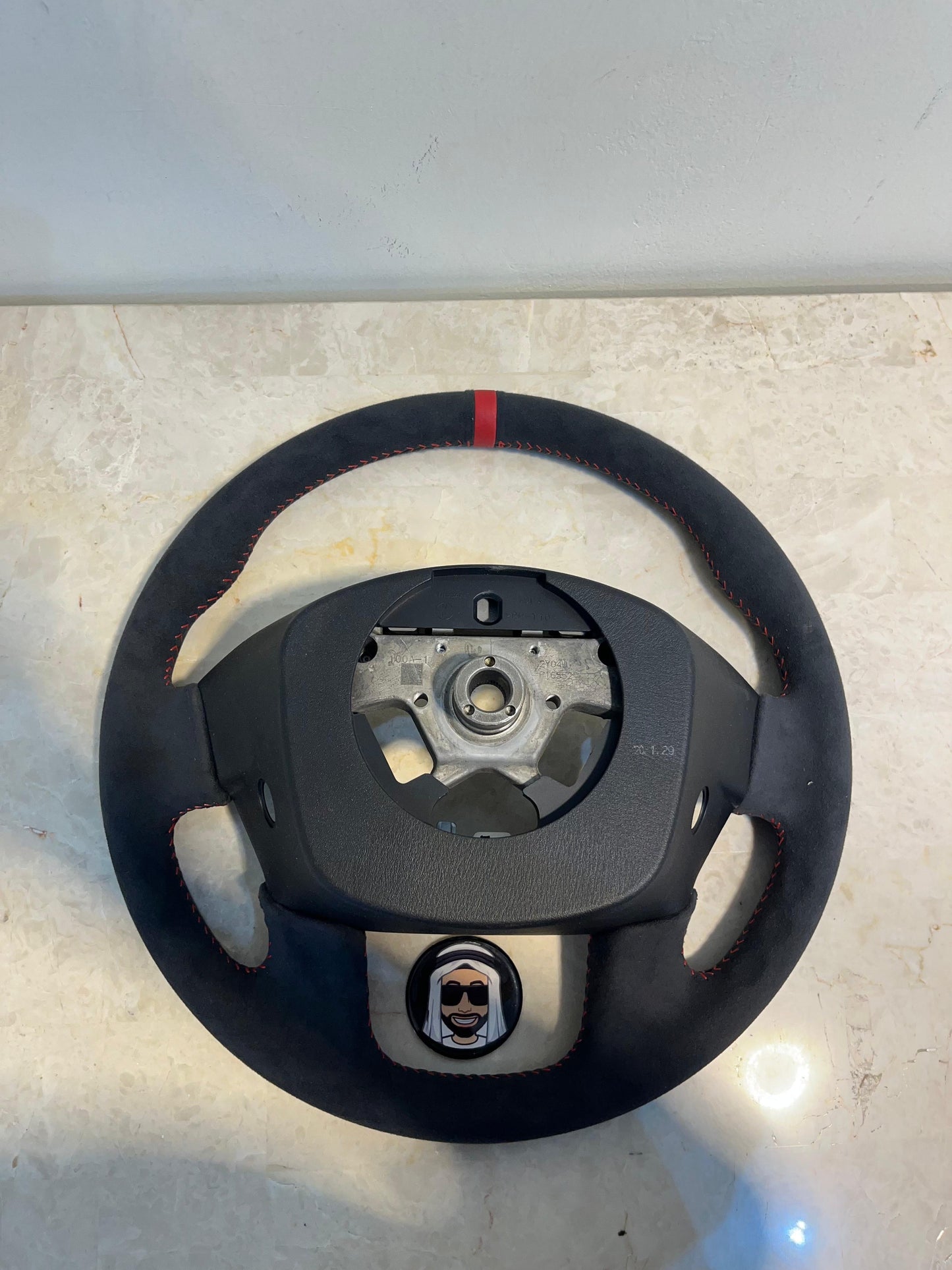 Nissan Patrol Y62 Shiny Carbon Fiber and Alcantara Steering Wheel (2018-2024)