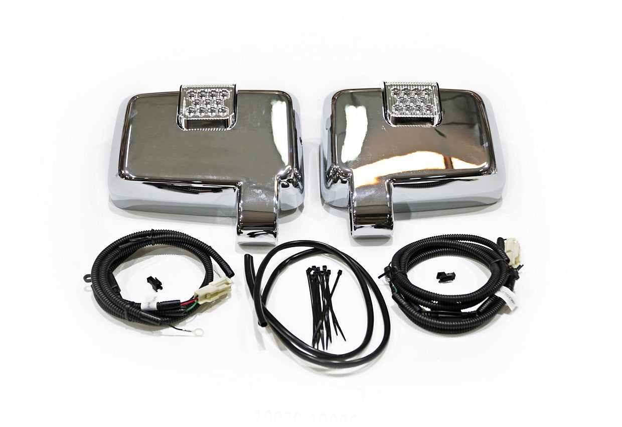 LC70 Chrome Side Mirror Covers with LED (Toyota Land Cruiser)