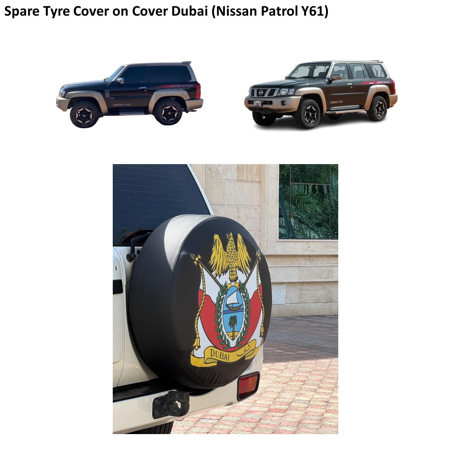 Spare Tyre Black Cover on Cover Dubai (Nissan Patrol Y61 Y60)