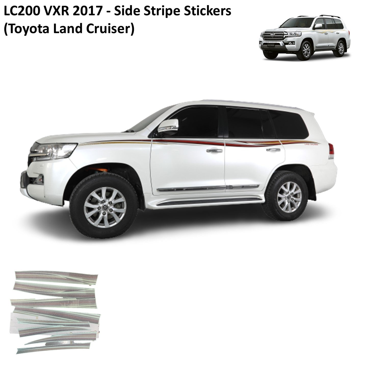 LC200 VXR 2017 - Side Stripe Stickers (Toyota Land Cruiser)