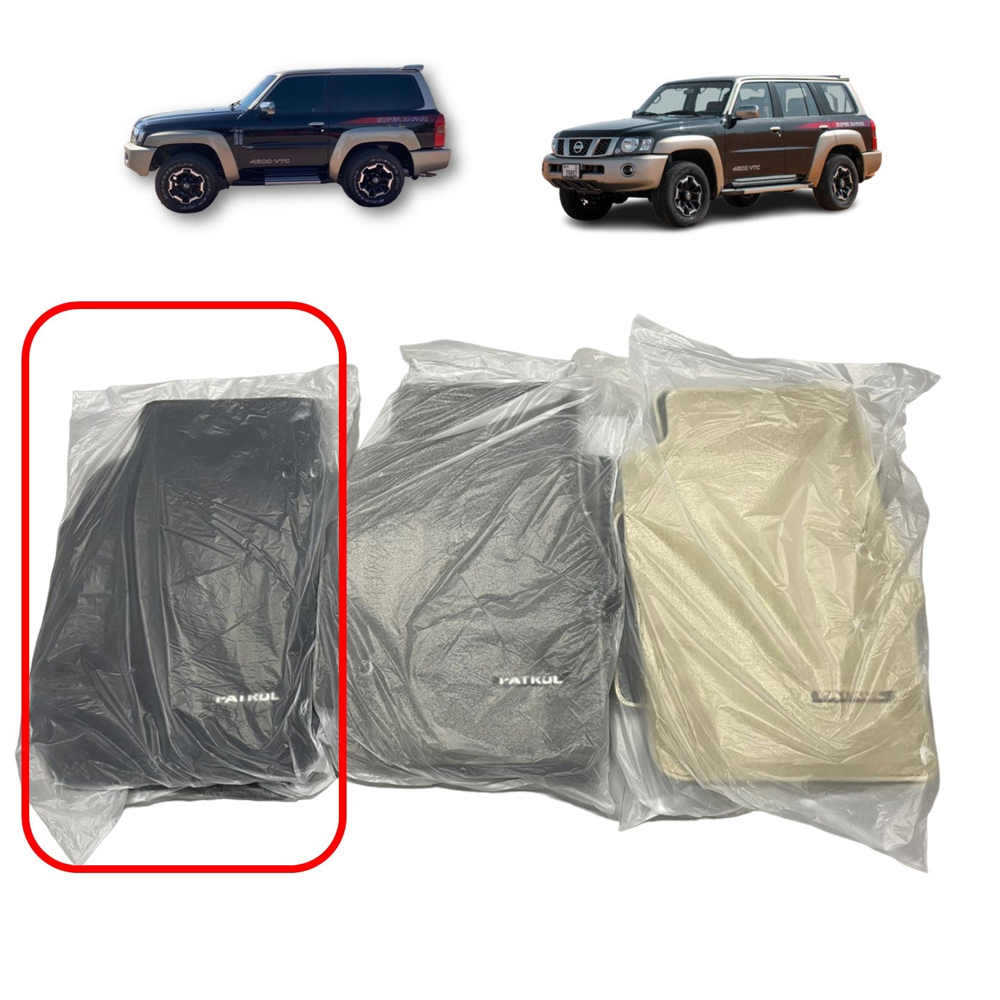 Black Floor Mats Nissan Patrol Y61 VTC GU (with PATROL Logo)