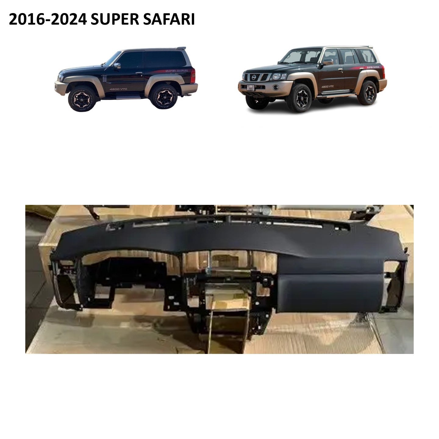 Dashboard Panel & Pad (Black Leather) Nissan Patrol Y61 Super Safari VTC GU