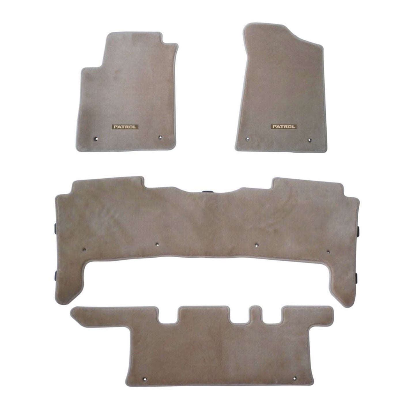 Beige Floor Mats Nissan Patrol Y62 (with PATROL Logo)