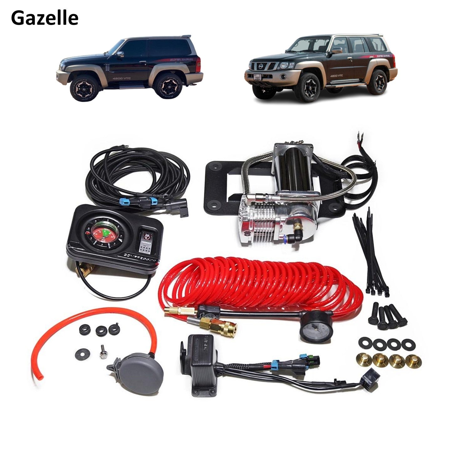 Gazelle Integrated Air Compressor Tyre Inflator Pump - Nissan Patrol Y61 VTC GU