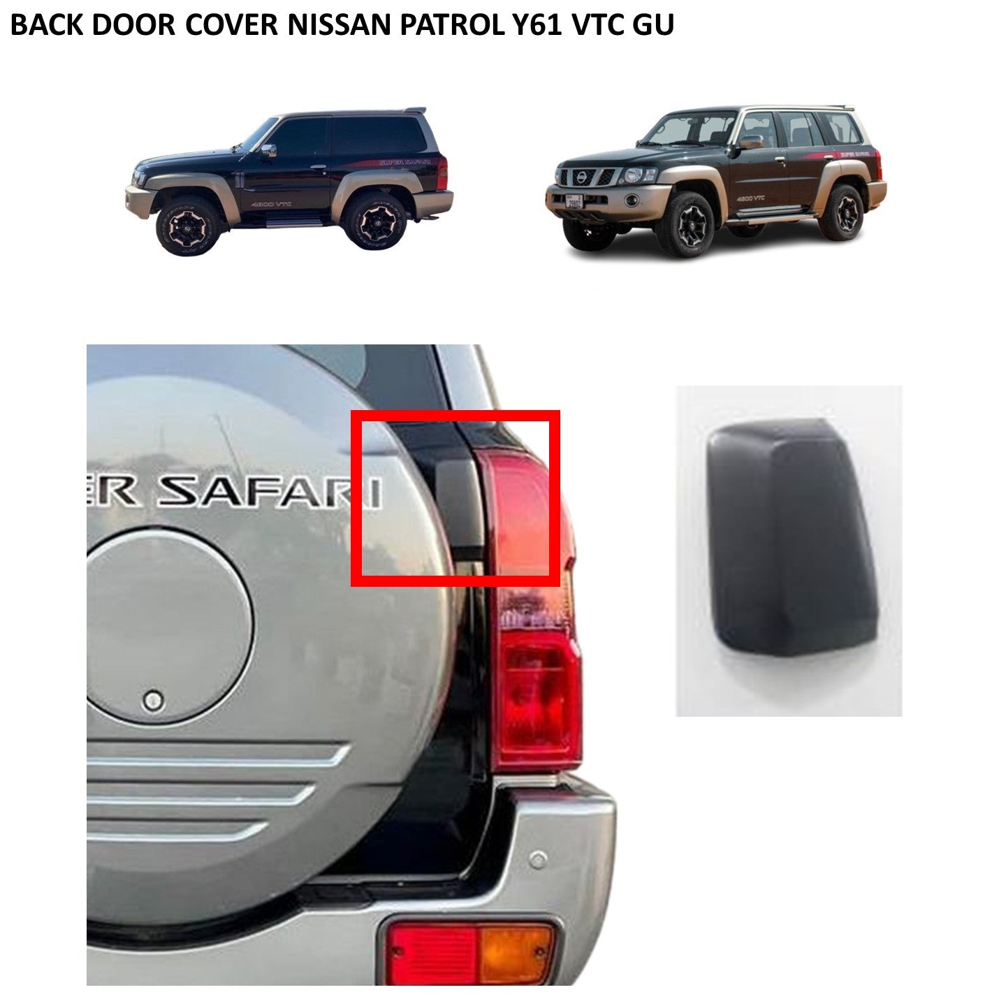 Back Door Hinge Cover Nissan Patrol Y61 VTC GU