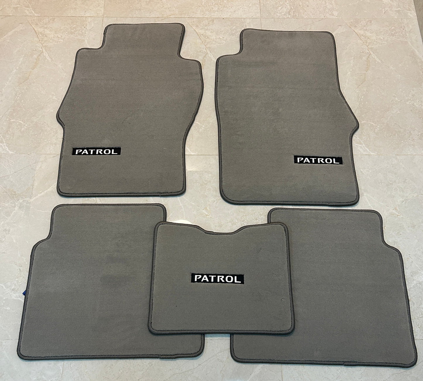Nissan Patrol Y61 GU Luxury Grey Floor Mats with PATROL Logo (5 pieces)