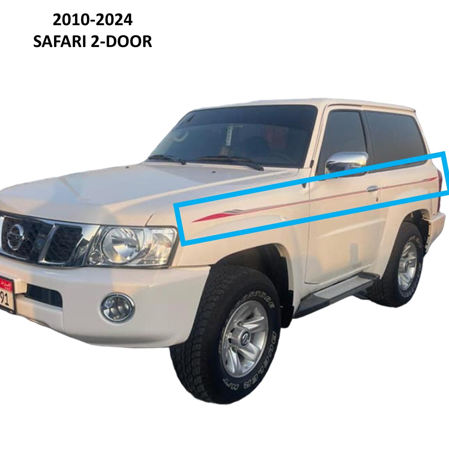 Safari Side Stripe Stickers - Nissan Patrol Y61 2-door SWB VTC GU