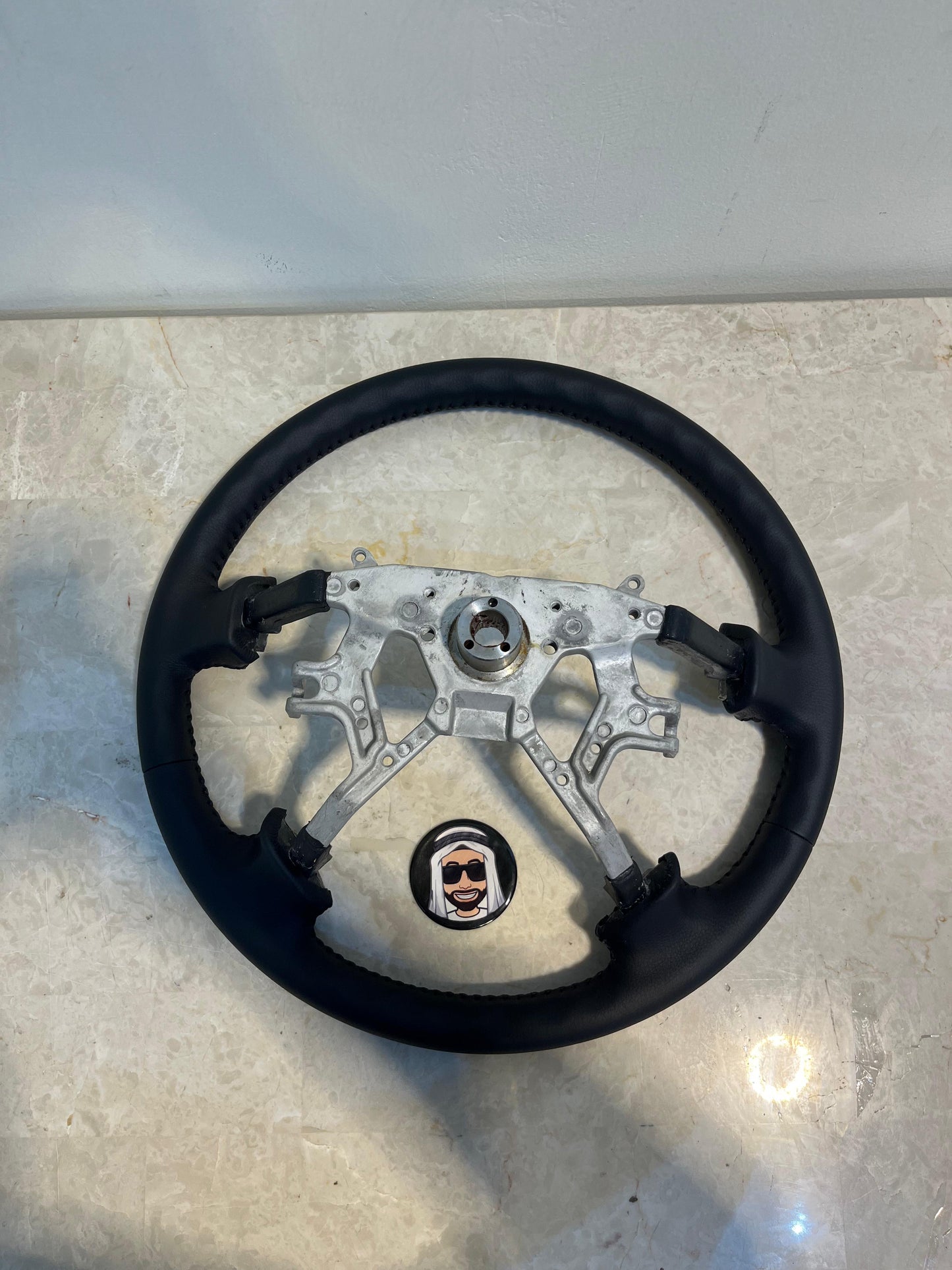 2017-2022 Black Steering Wheel with Shiny Black Wood Super Safari Nissan Patrol Y61 VTC GU