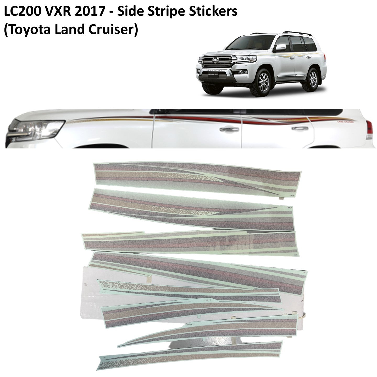 LC200 VXR 2017 - Side Stripe Stickers (Toyota Land Cruiser)