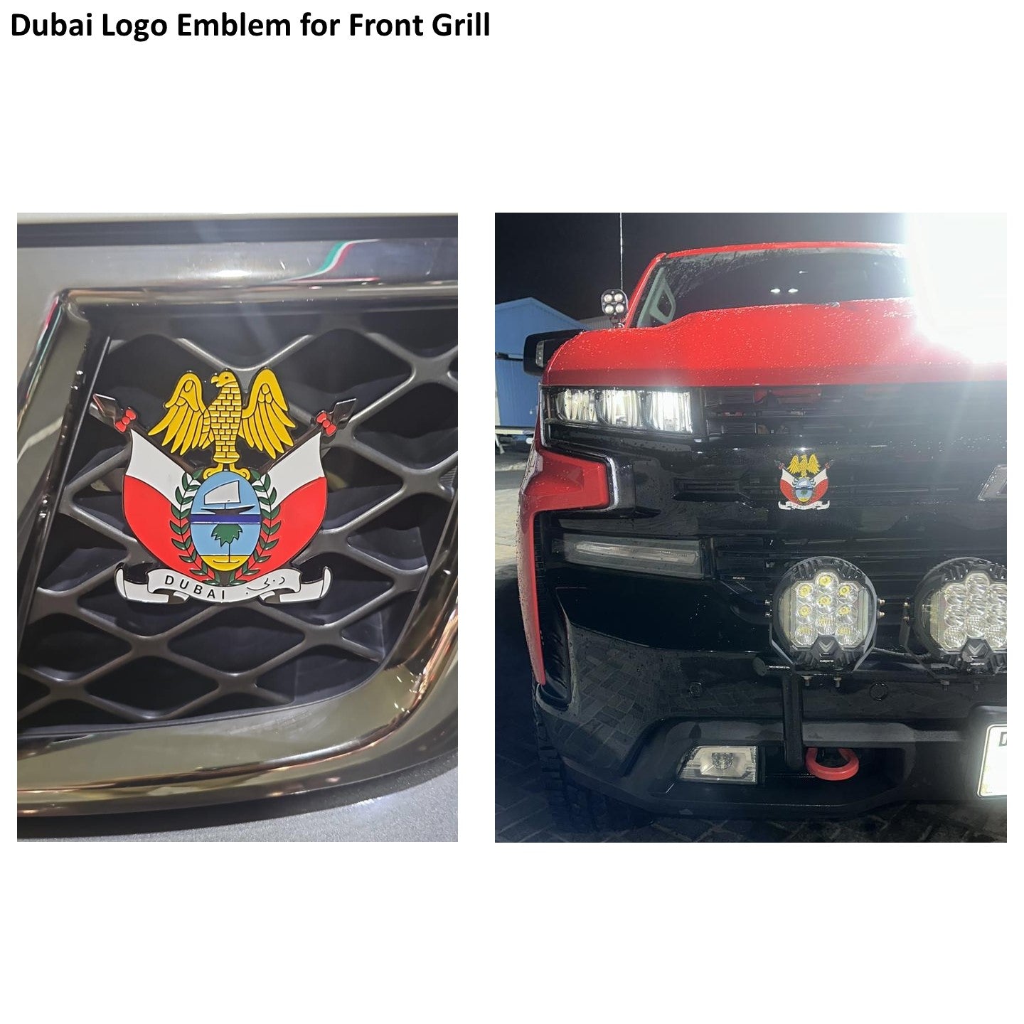 Dubai Logo Emblem Badge for Front Grill