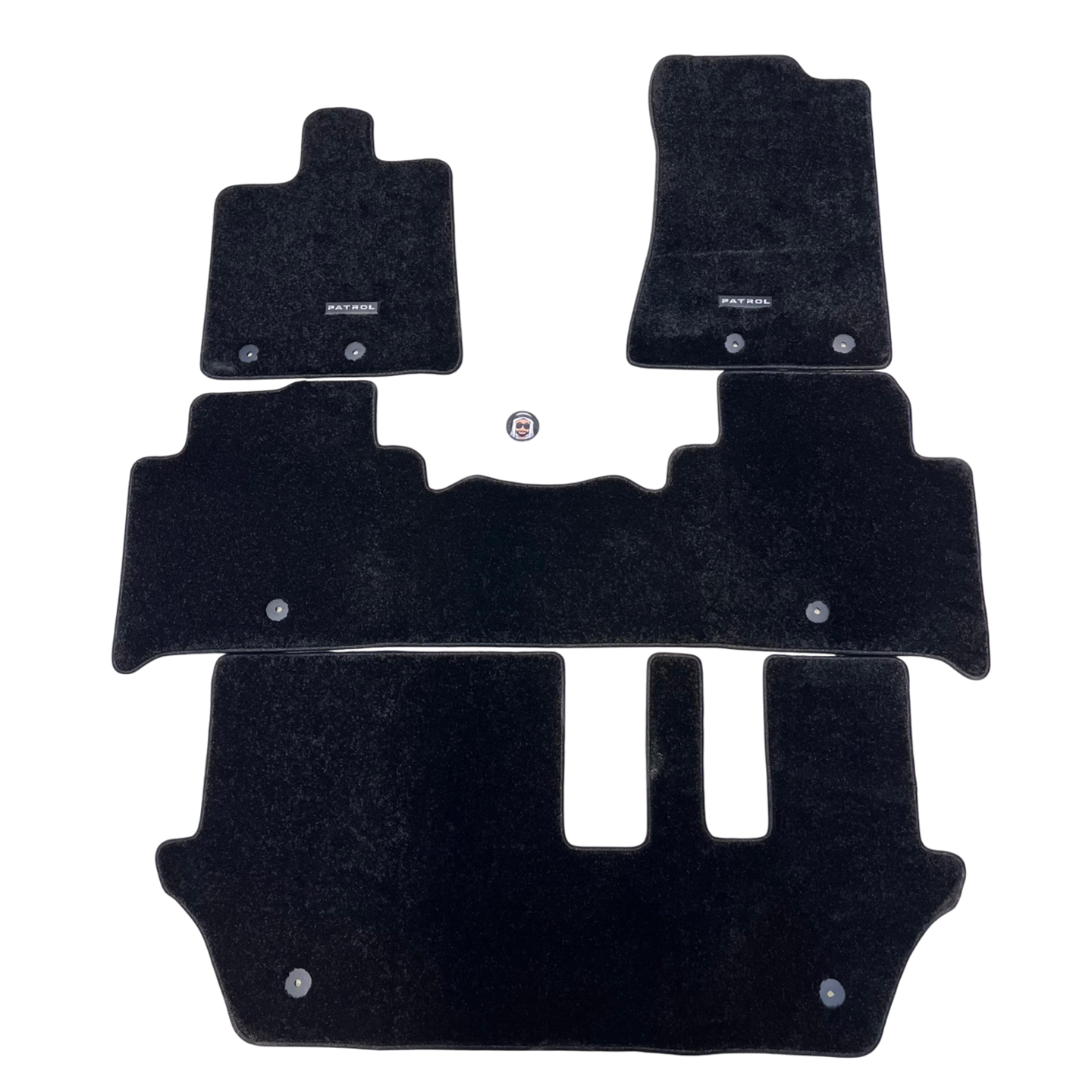Nissan Patrol Y63 Black Floor Mats with Logo (4 Pieces)