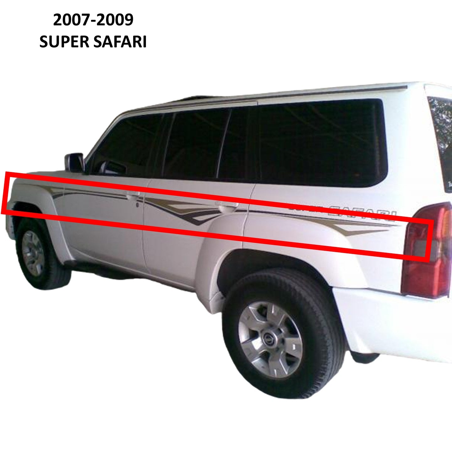 Super Safari 2009 Side Stripe Stickers - Nissan Patrol Y61 4-door VTC GU