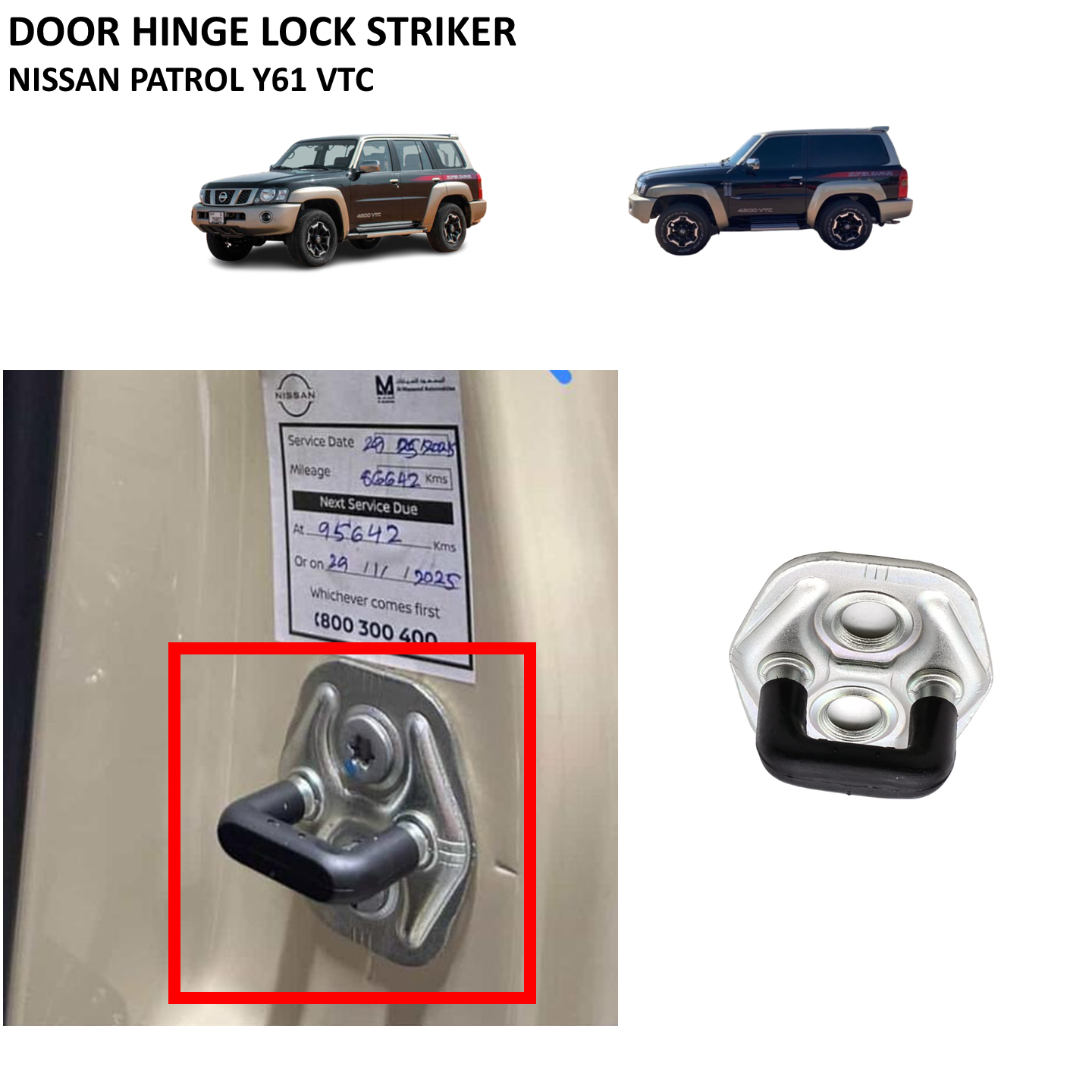 Y61 Door Hinge Lock Striker Nissan Patrol Y61 Super Safari VTC GU