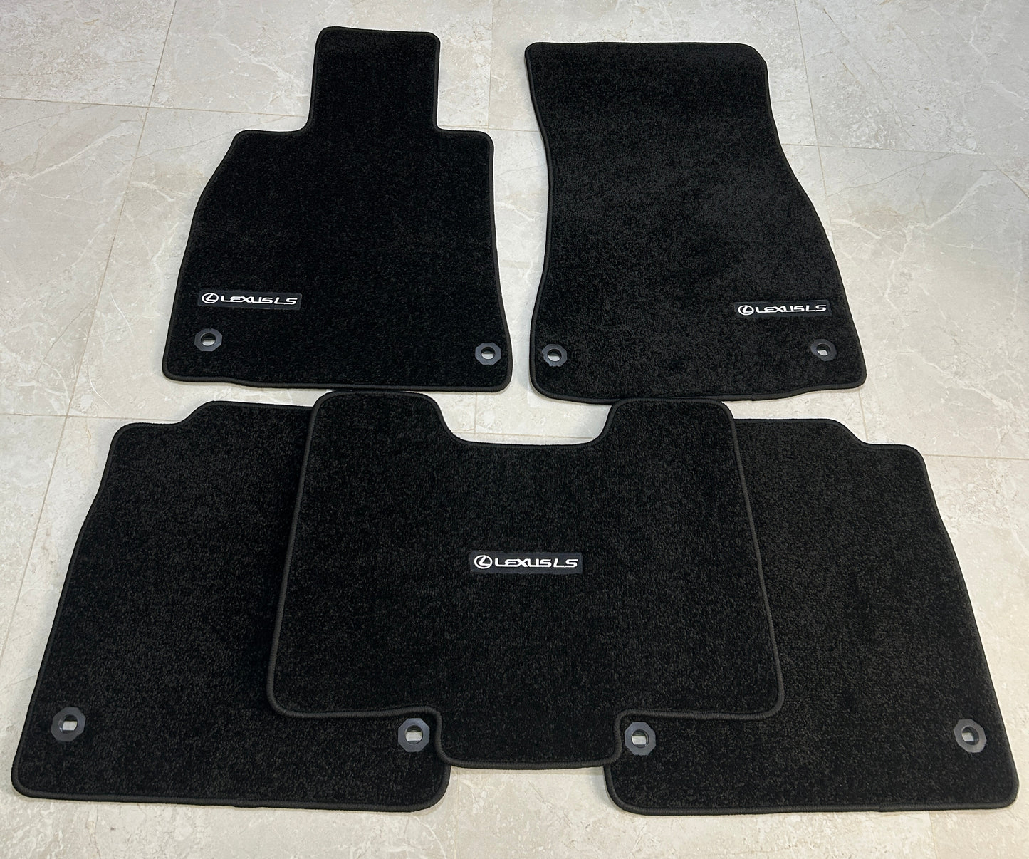 Lexus LS460L (2007 to 2012) Luxury Black Floor Mats with Logo