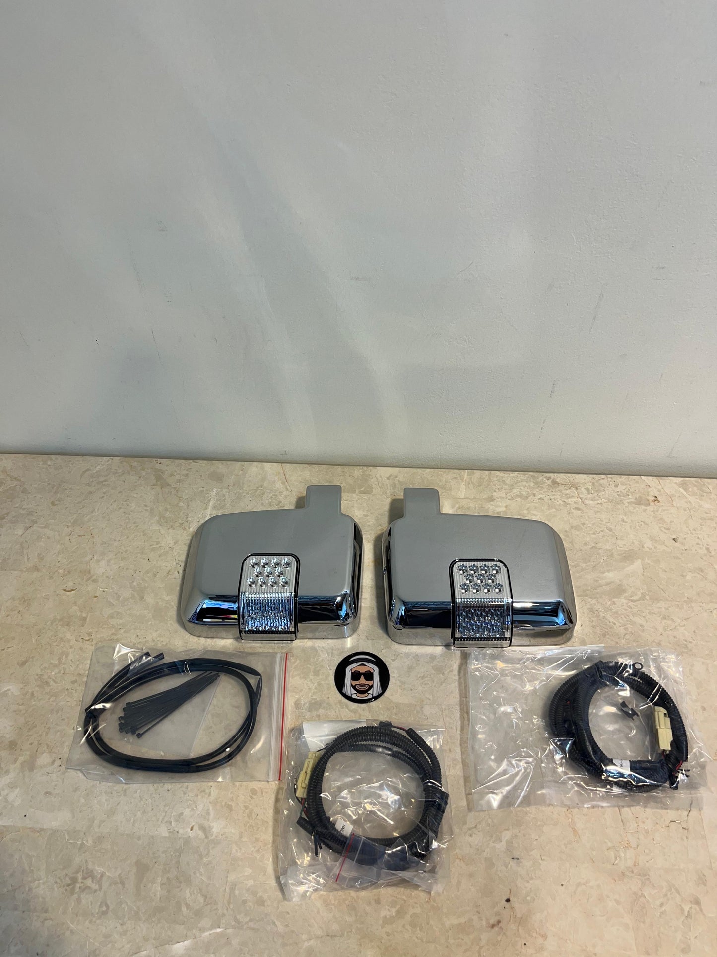 LC70 Chrome Side Mirror Covers with LED (Toyota Land Cruiser)
