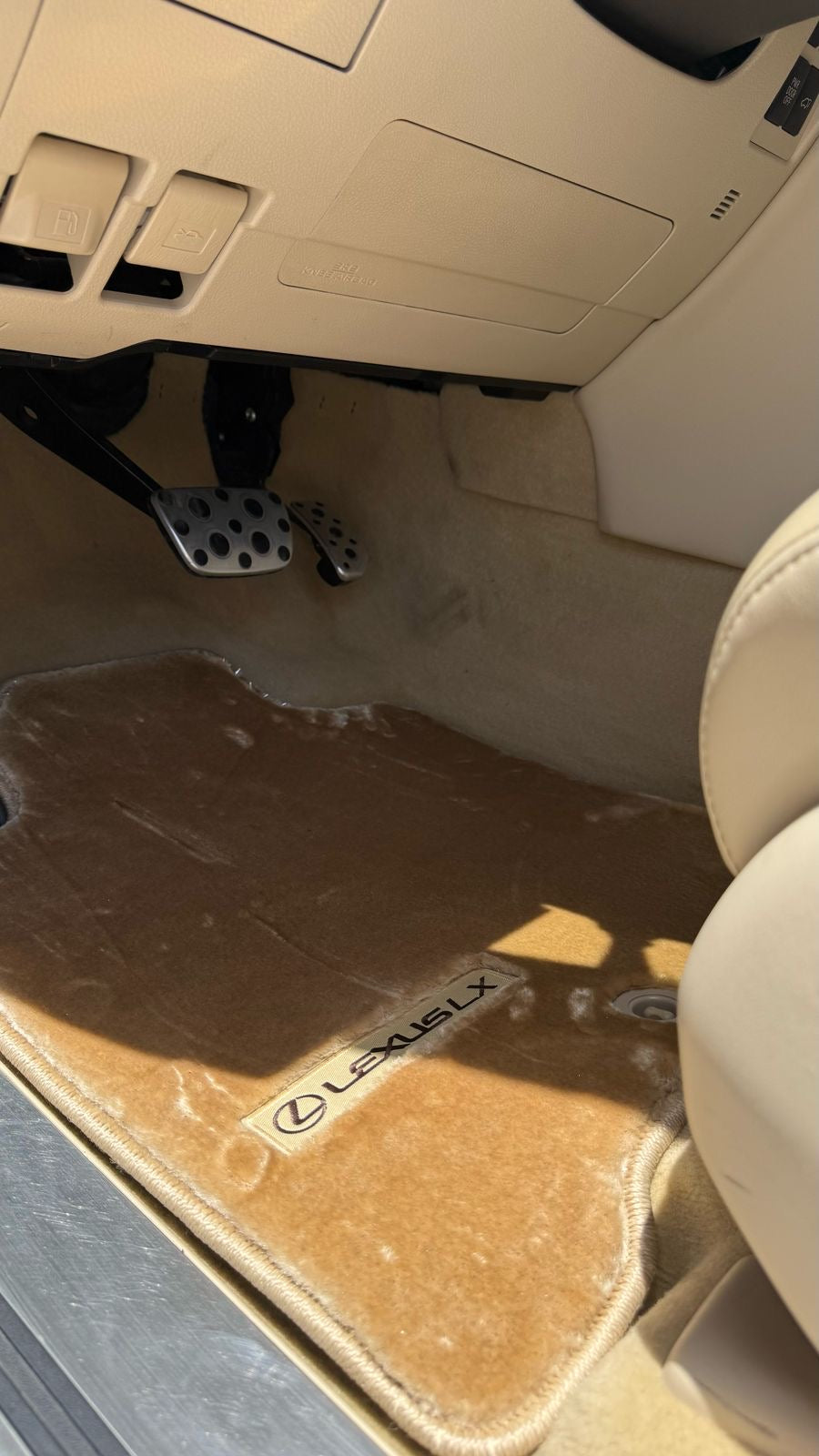 Lexus LX570 2013-2021 Ultra Soft Premium Beige Floor Mats with Logo