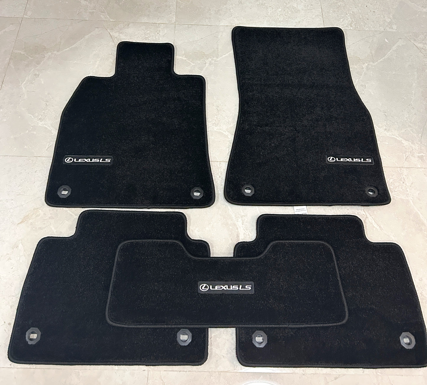 Lexus LS460 SHORT (2013 to 2017) Luxury Black Floor Mats with Logo