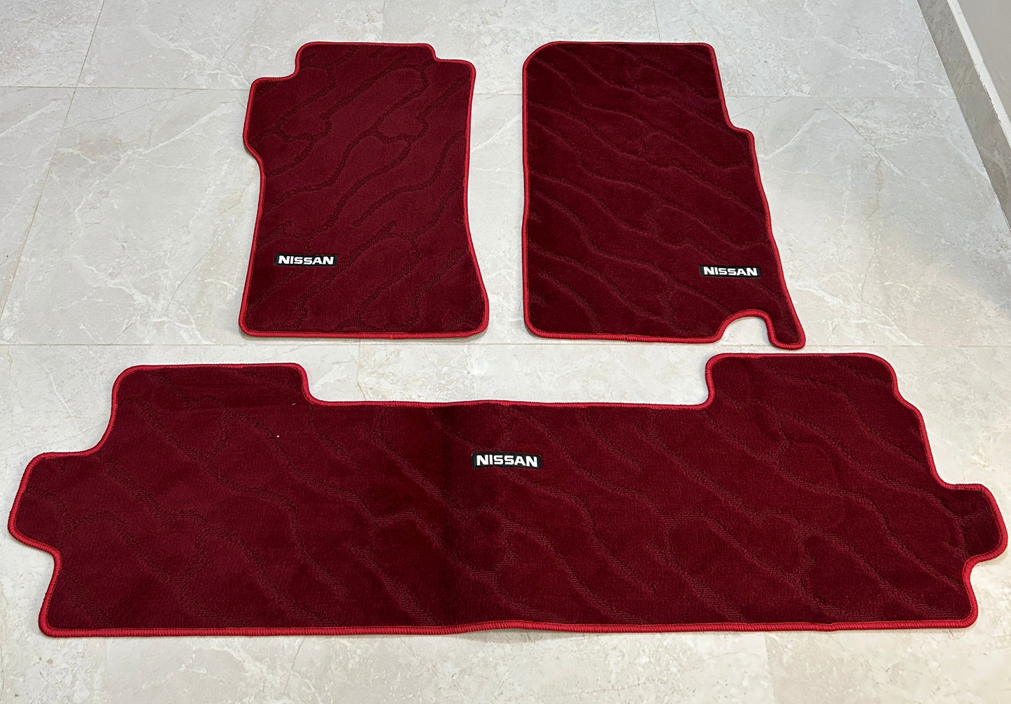 Nissan Patrol Y60 Maroon Floor Mats with Nissan Logo