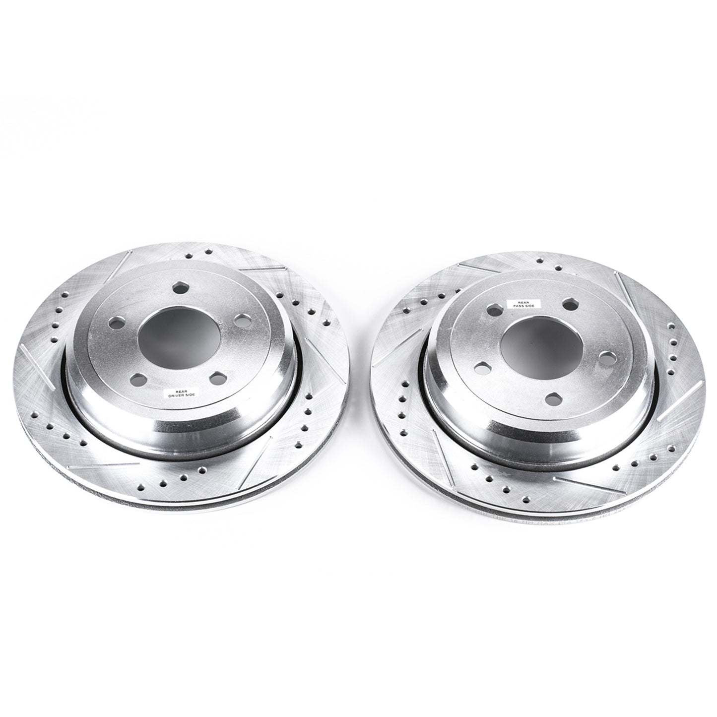 Crown Victoria (2003-2011) - Rear Drilled and Slotted Brake Disc Rotors by PowerStop Evolution (Ford Mercury Grand Marquis Marauder) (AR8165XPR)
