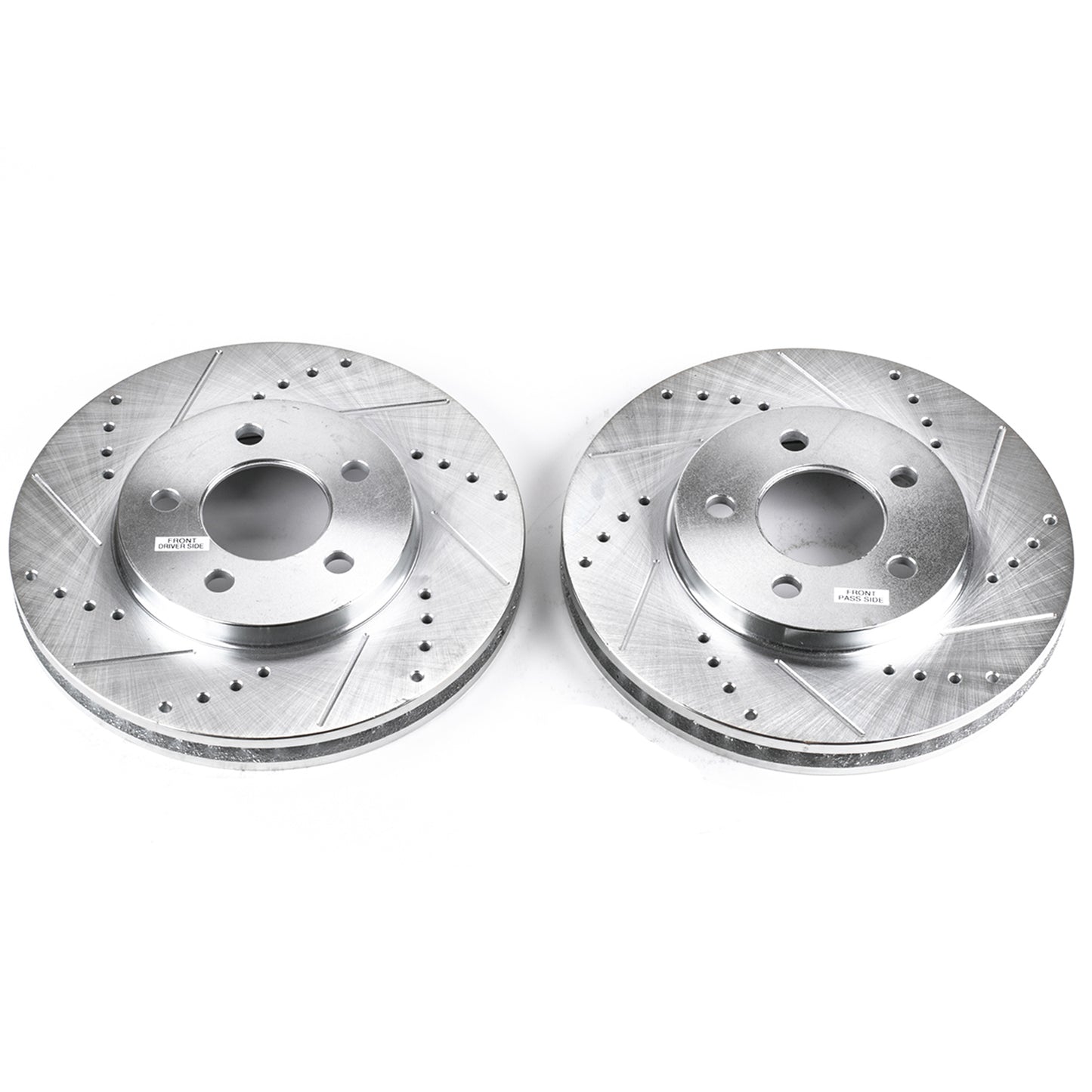 Ford Mustang (2005-2010) Base Model - Front Drilled and Slotted Brake Disc Rotors by PowerStop Evolution (AR8173XPR)