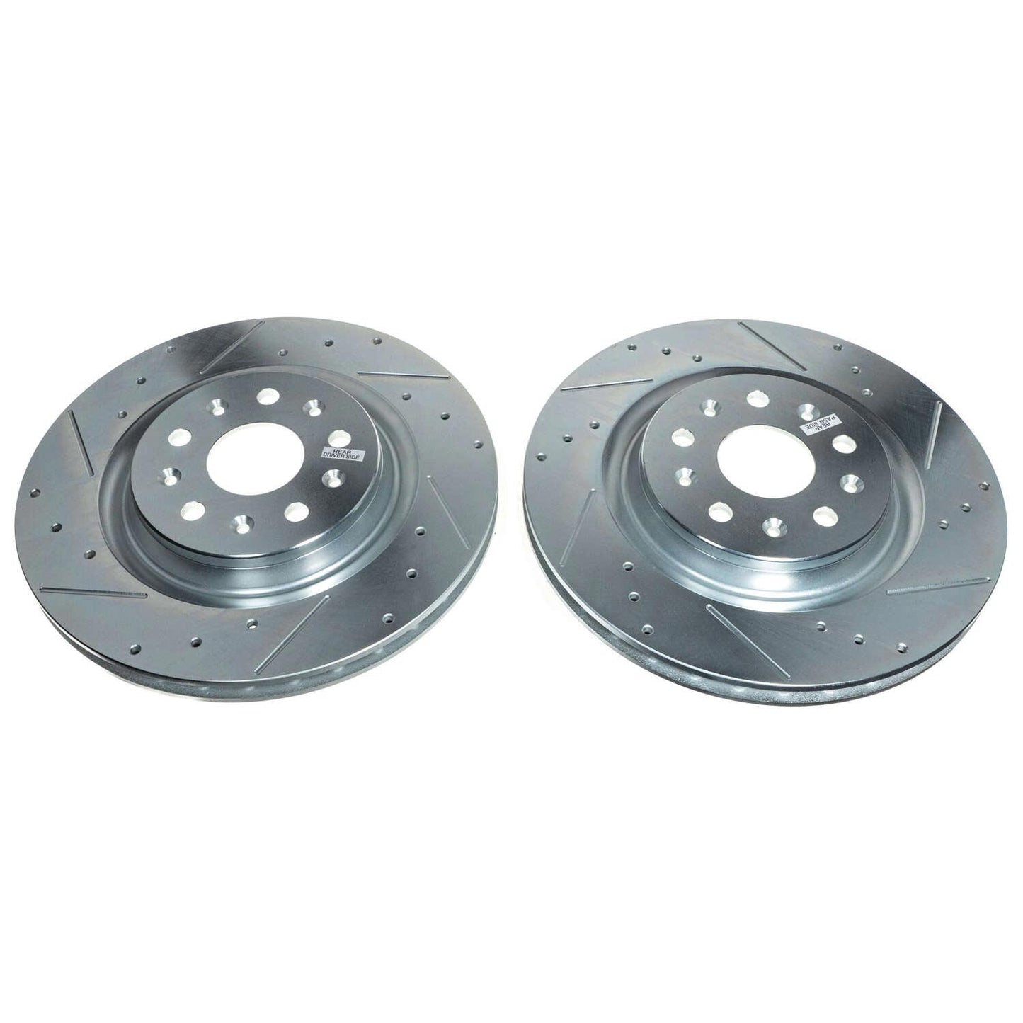 Corvette (2020-2024) - Rear Drilled and Slotted Brake Disc Rotors by PowerStop Evolution (Chevrolet C8 Stingray) (AR82201XPR)