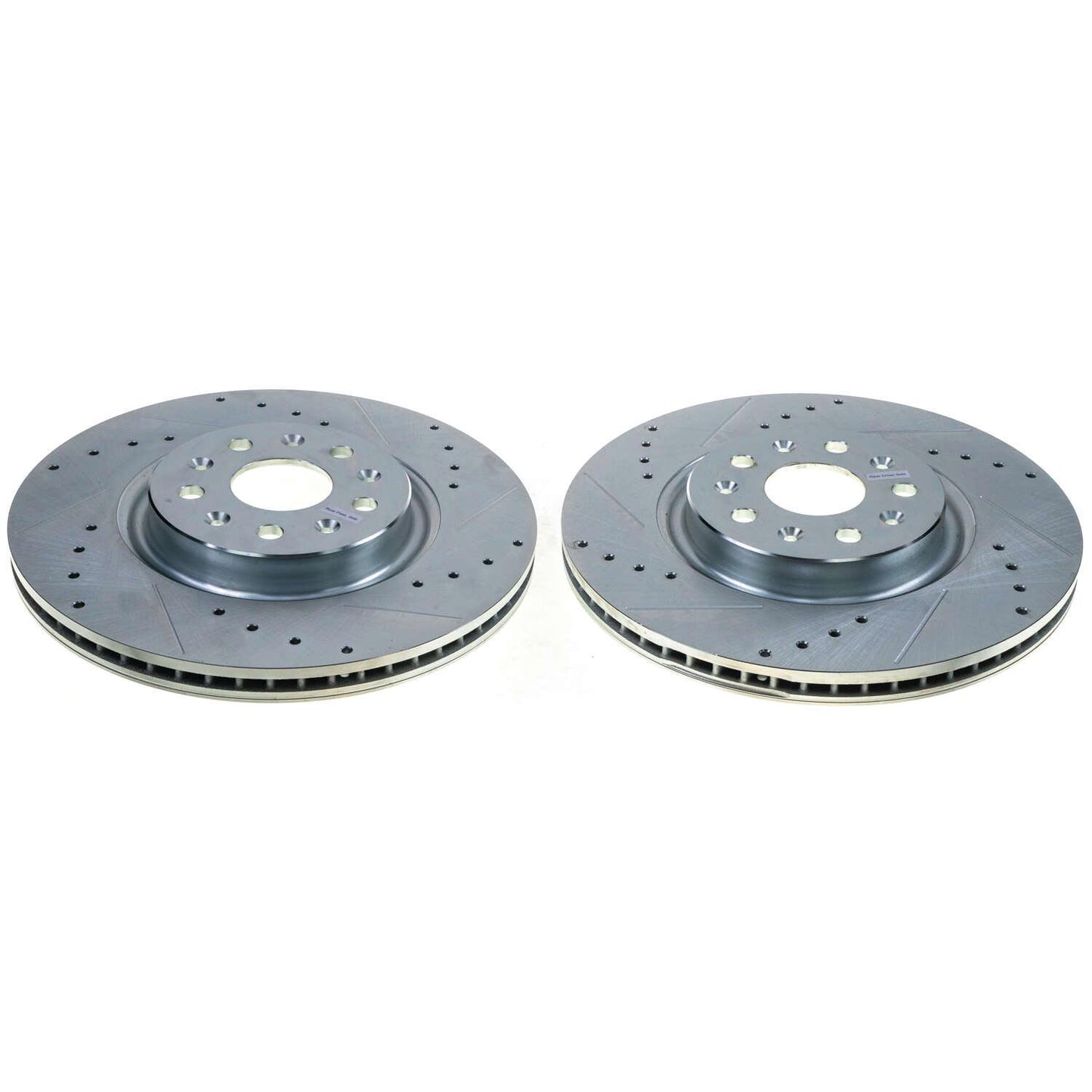 Corvette Z51 (2020-2024) - Rear Drilled and Slotted Brake Disc Rotors by PowerStop Evolution (Chevrolet C8 Stingray) (AR82203XPR)