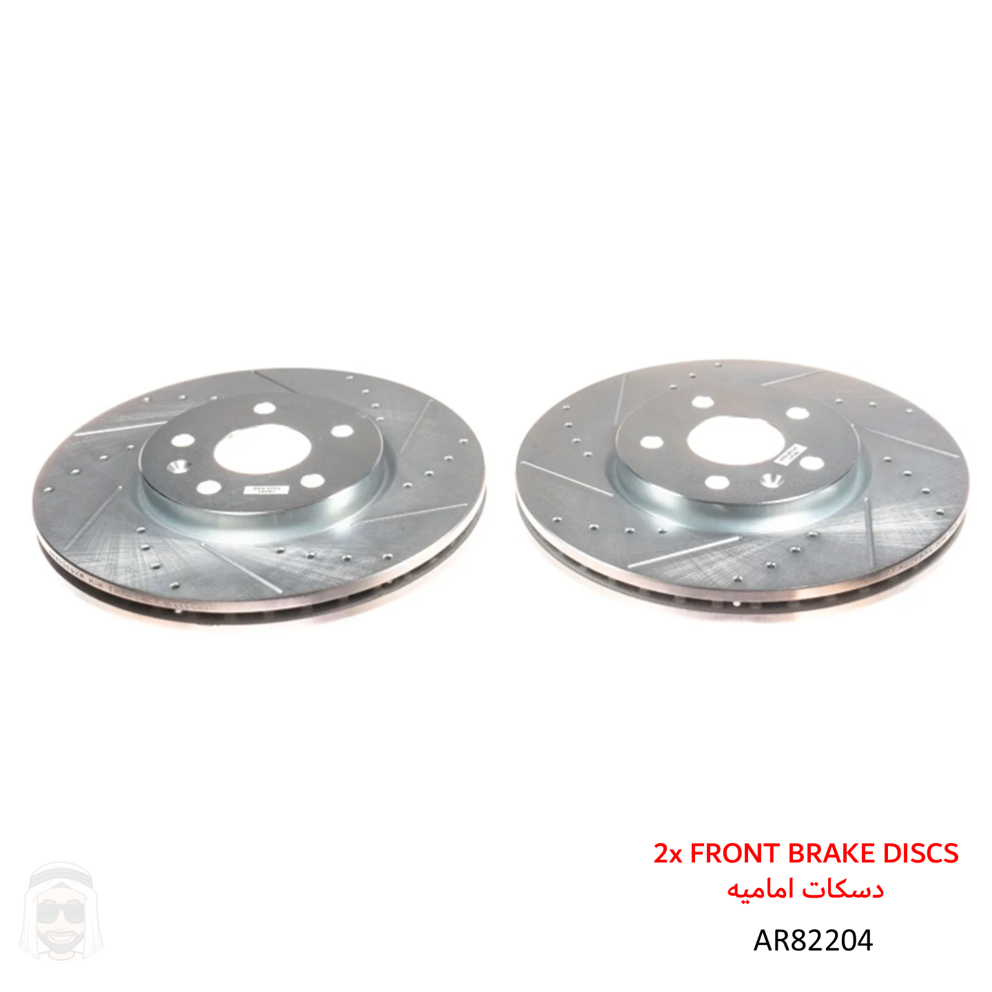 Cadillac XT4 (2019-2024) Front Drilled and Slotted Brake Disc Rotors by PowerStop Evolution Performance (AR82204XPR)
