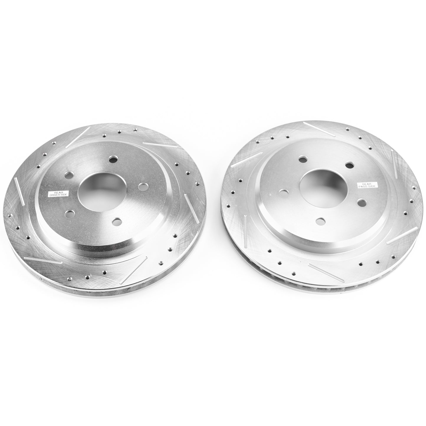 Corvette C5 C6 - Rear Drilled and Slotted Brake Disc Rotors by PowerStop Evolution (Chevrolet Cadillac XLR) (AR8261XPR)
