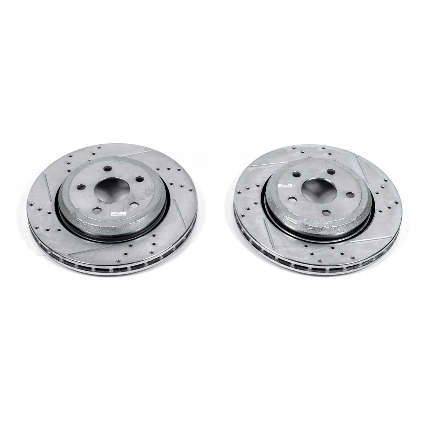 Jeep SRT (2012-2021) - Rear Drilled and Slotted Brake Disc Rotors by PowerStop Evolution (Dodge Durango SRT8 RT Grand Cherokee Trackhawk) (AR83079XPR)