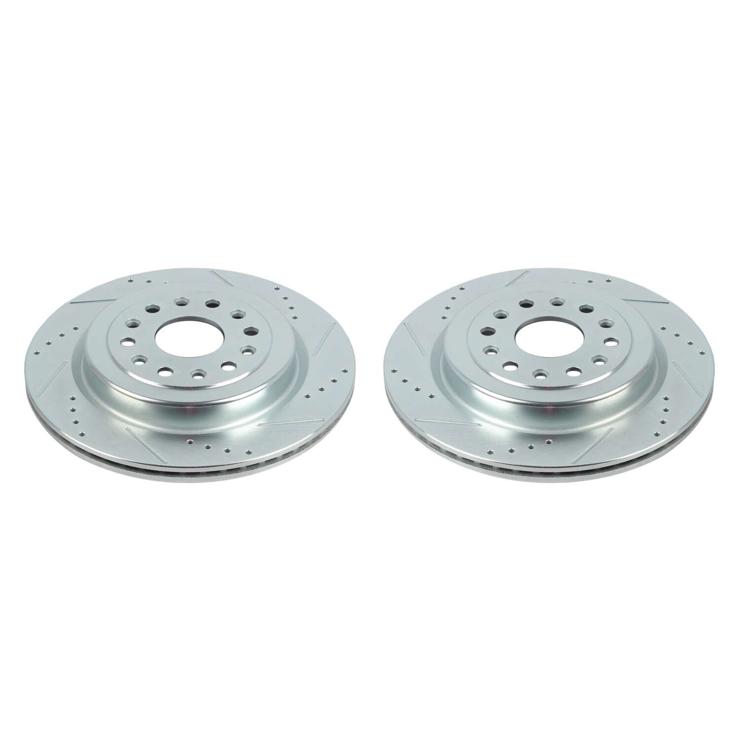 Dodge RAM 1500 2019+ Rear Drilled and Slotted Brake Disc Rotors by PowerStop Evolution (AR86005XPR)