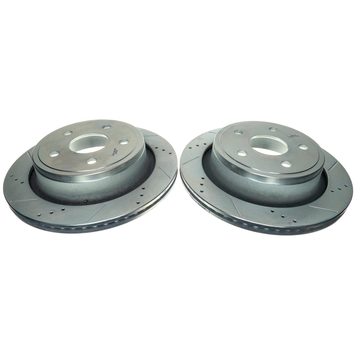 Dodge RAM 1500 Classic 2002 to 2024 - Rear Drilled and Slotted Brake Disc Rotors by PowerStop Evolution (Durango Chrysler Aspen Jeep J8) (AR8752XPR)