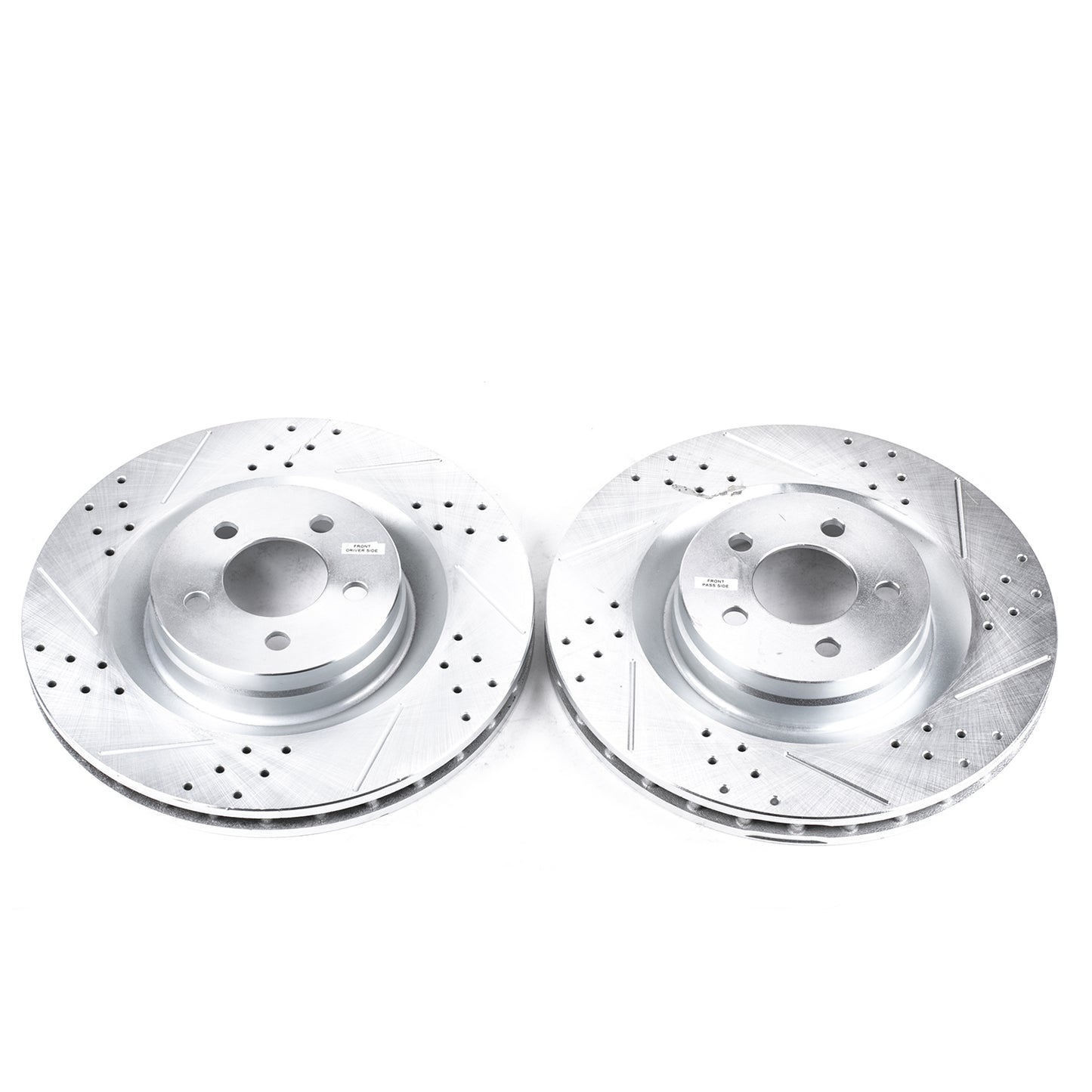 Dodge 4-Piston - Front Drilled and Slotted Brake Disc Rotors by PowerStop Evolution (Chrysler 300 Hemi Charger Challenger Scat Pack Magnum SRT8) (AR8773XPR)