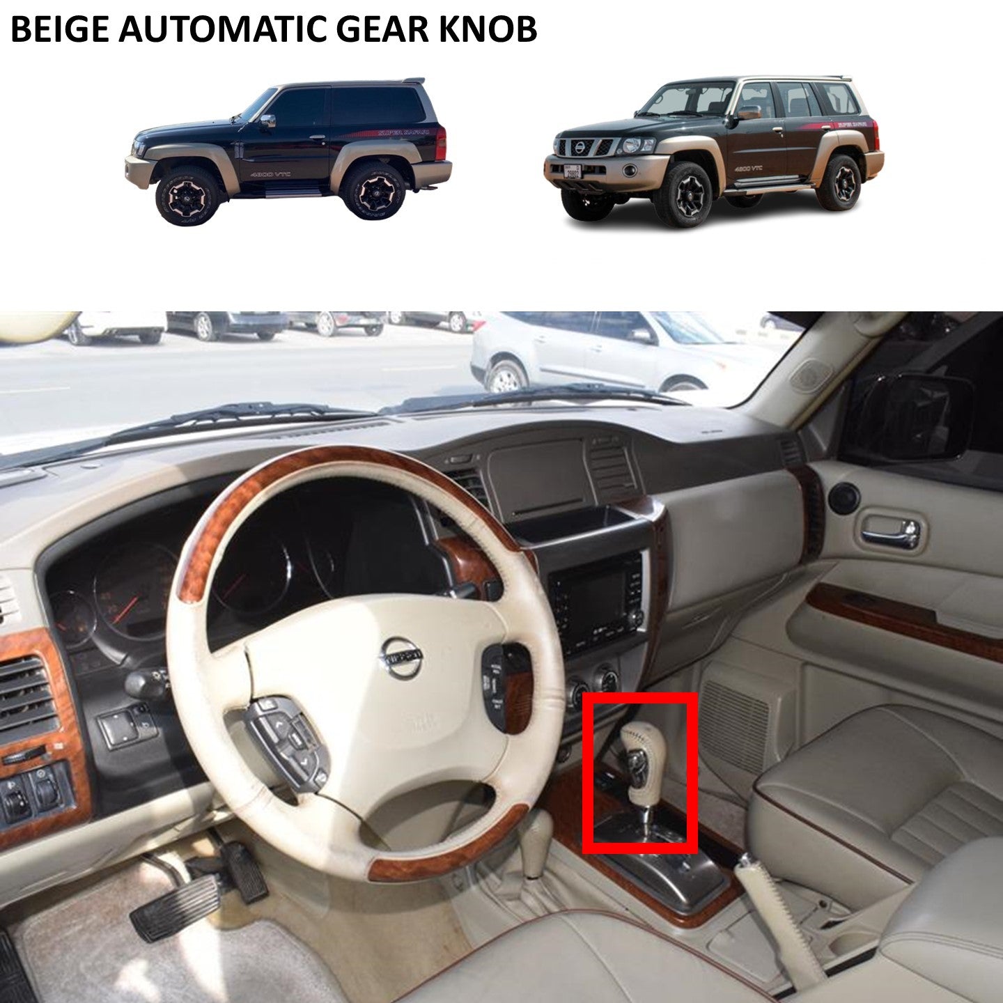 Beige Gear Knob Automatic - Nissan Patrol Y61 GU VTC