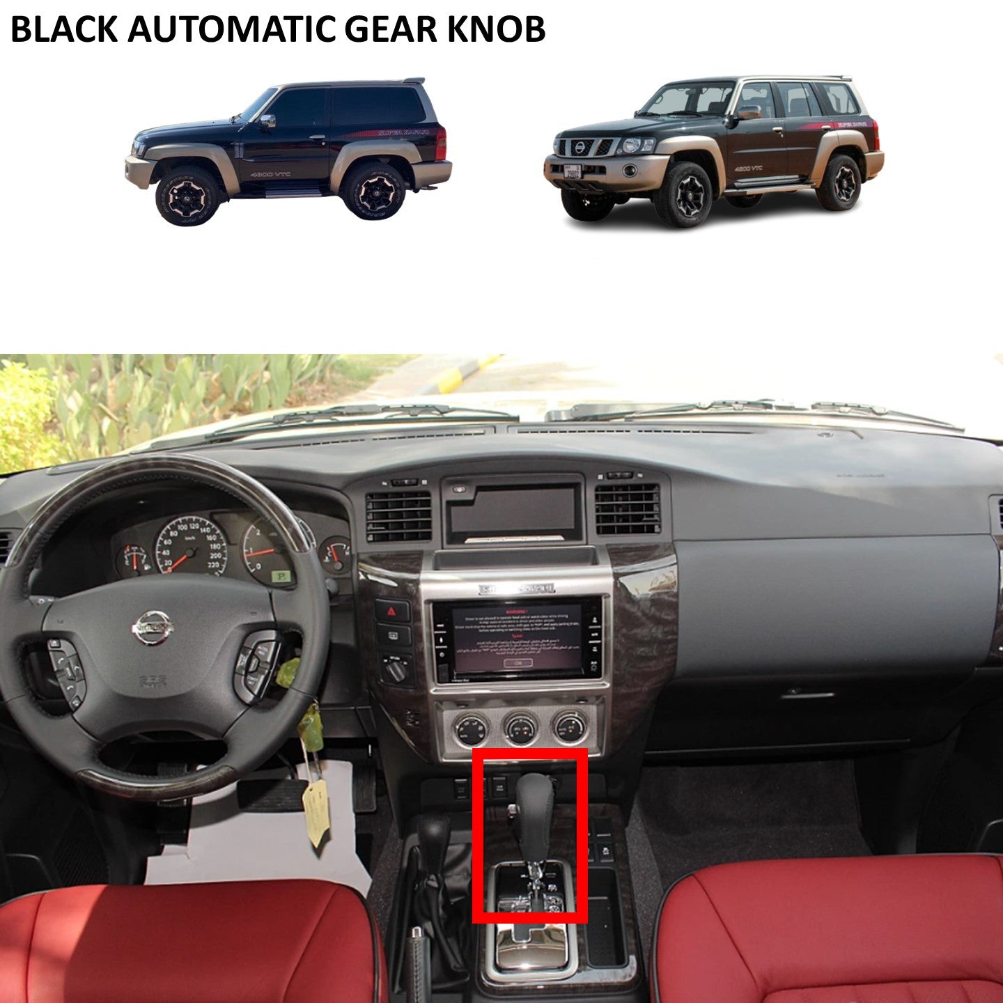 Black Gear Knob Automatic - Nissan Patrol Y61 GU VTC