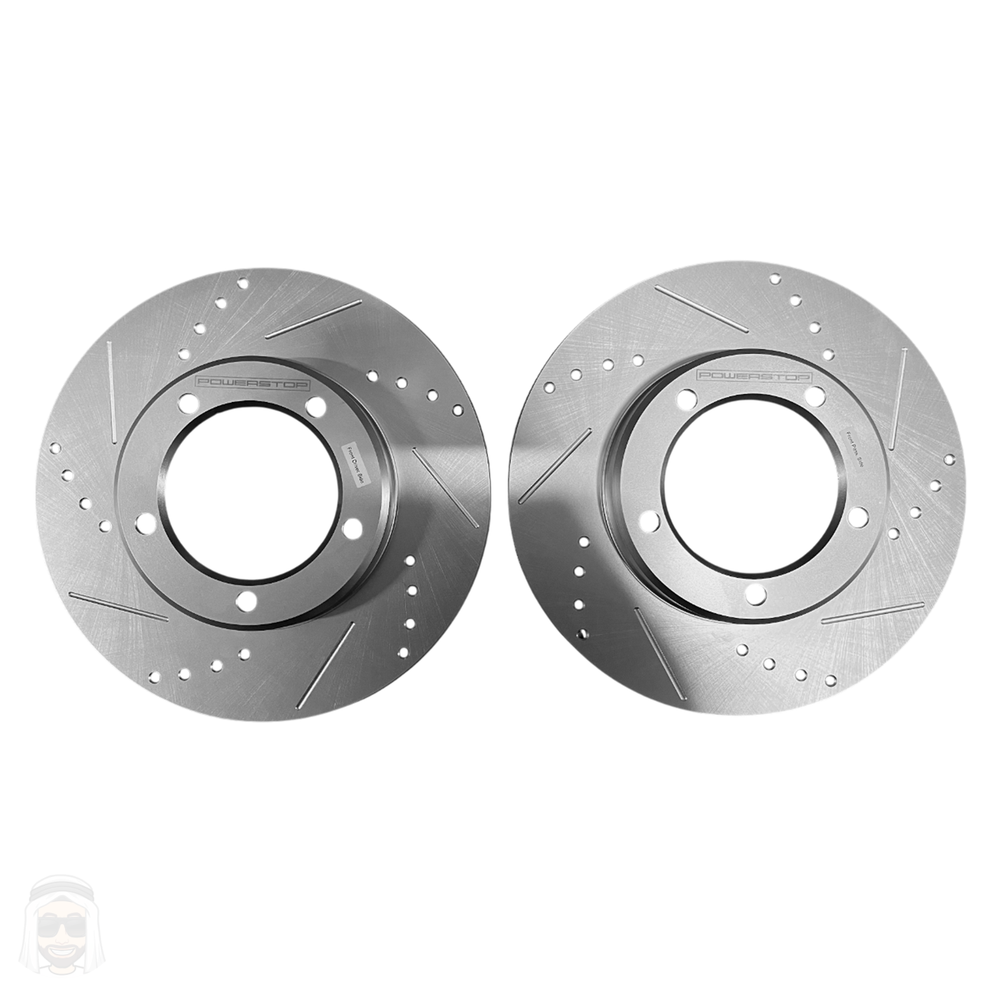 Toyota LC70 - Front Drilled and Slotted Brake Disc Rotors by PowerStop Evolution (Land Cruiser) (CBR6359XPR)