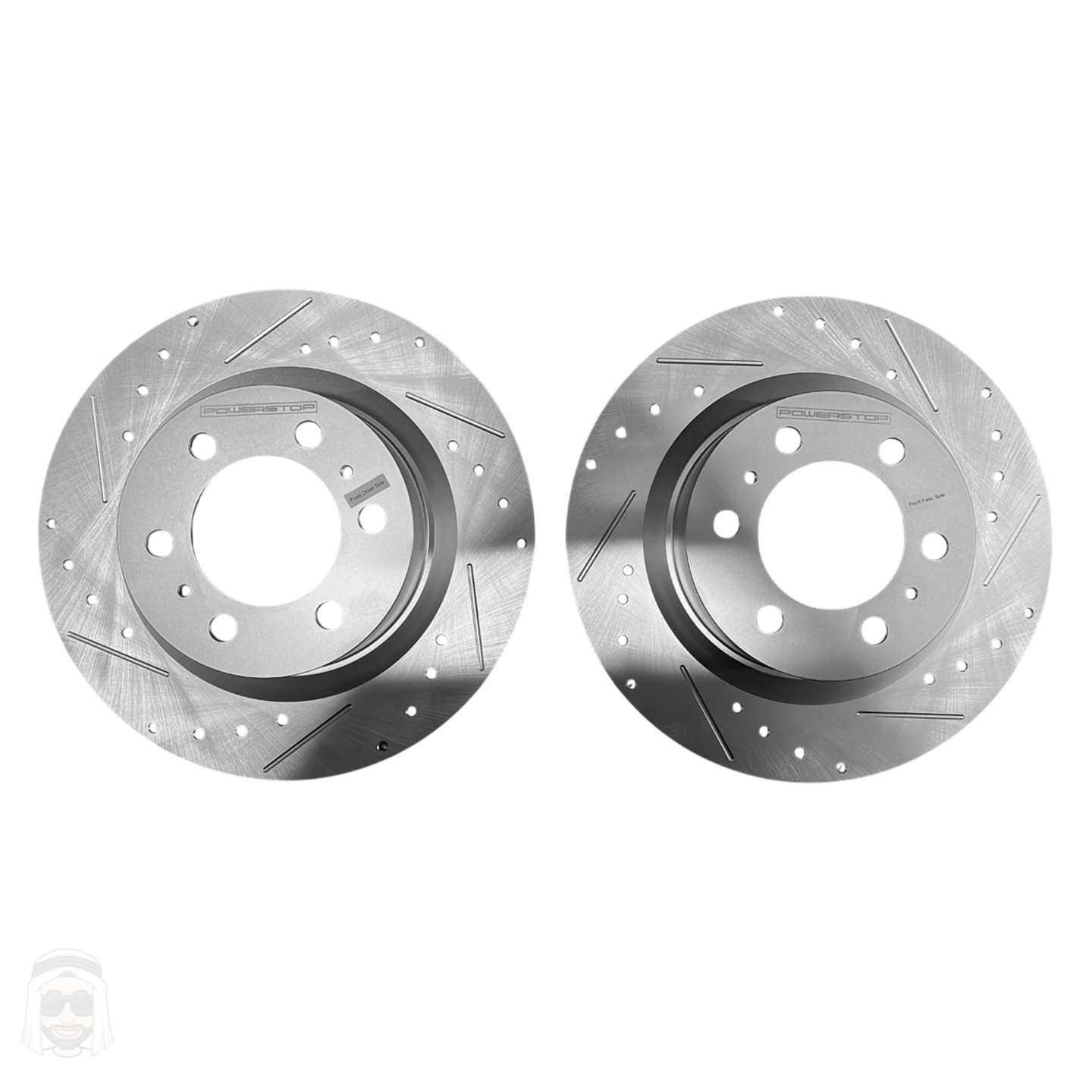 Toyota LC300 Lexus LX600 (2022 and above) - Front Drilled and Slotted Brake Disc Rotors by PowerStop Evolution (Land Cruiser 3.5L Twin Turbo VXR GR Tundra Sequoia) (CBR6540XPR)