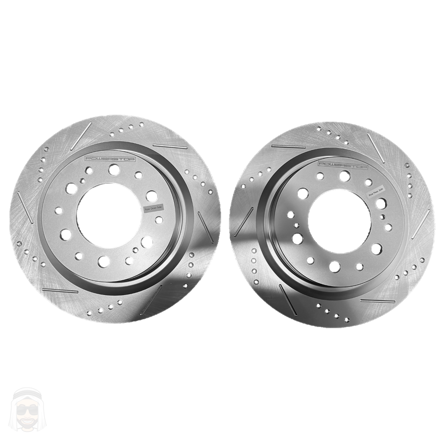 Toyota LC300 Lexus LX600 (2022 and above) - Rear Drilled and Slotted Brake Disc Rotors by PowerStop Evolution (Land Cruiser Tundra Sequoia) (CBR6541XPR)