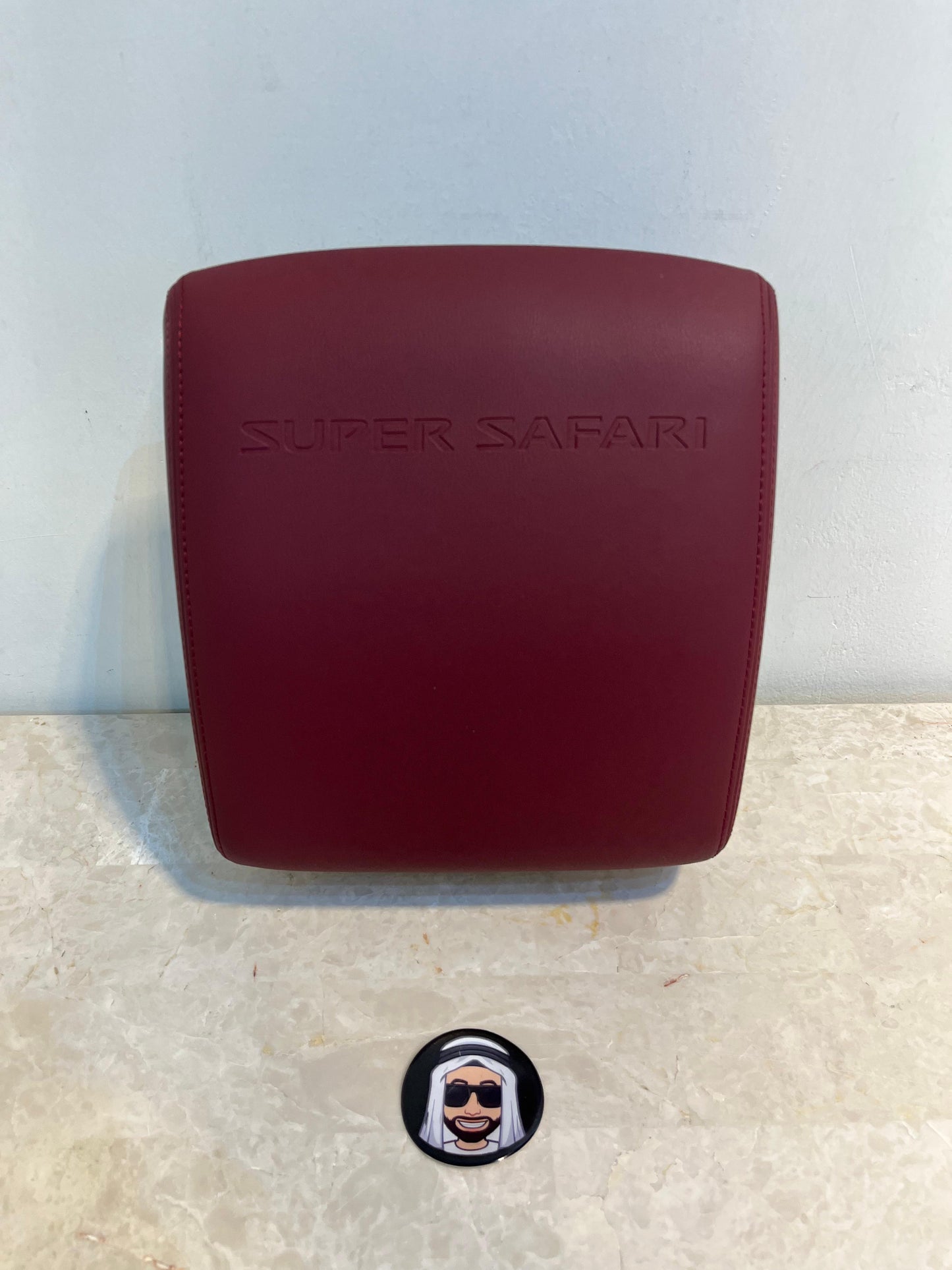Super Safari Maroon Arm Rest Console Leather Cover
