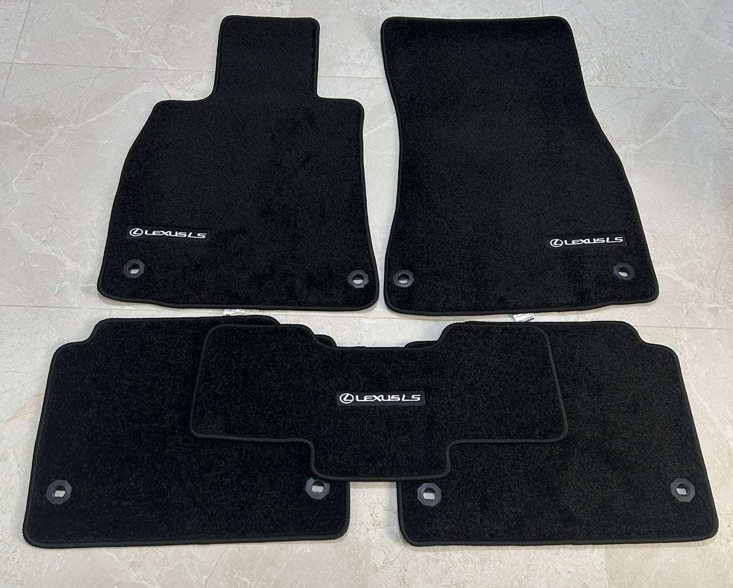 Lexus LS460 Short (2007 to 2012) Luxury Black Floor Mats with Logo