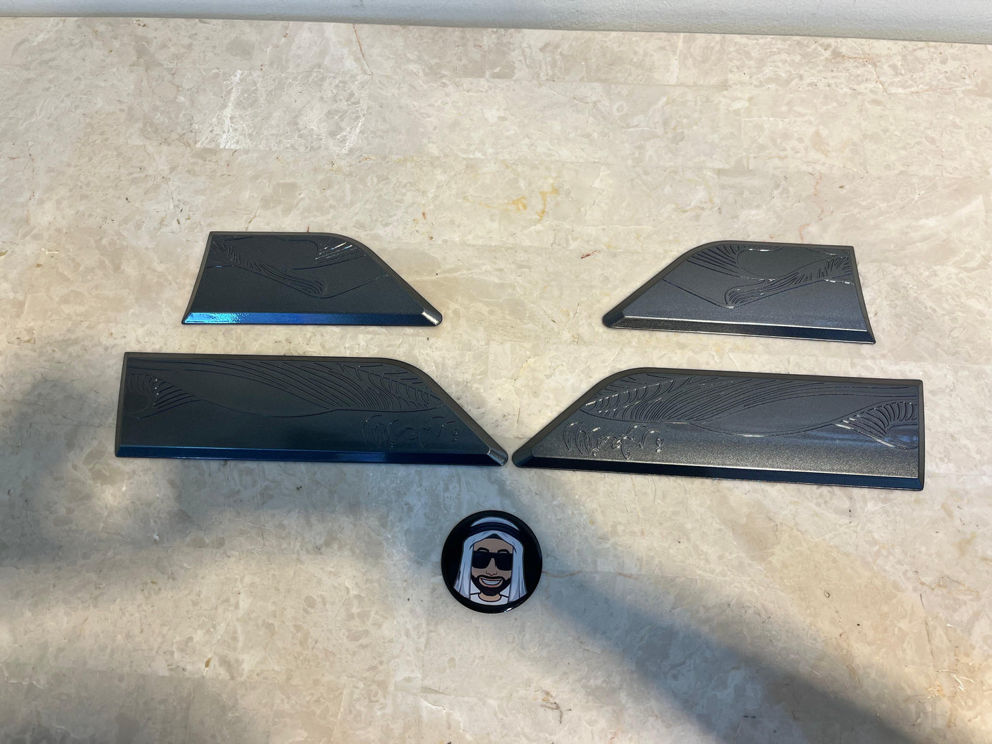 Al Ostoura Grey Side Vents Door and Pillar Kit - Nissan Patrol Y61 GU VTC (4 pieces)