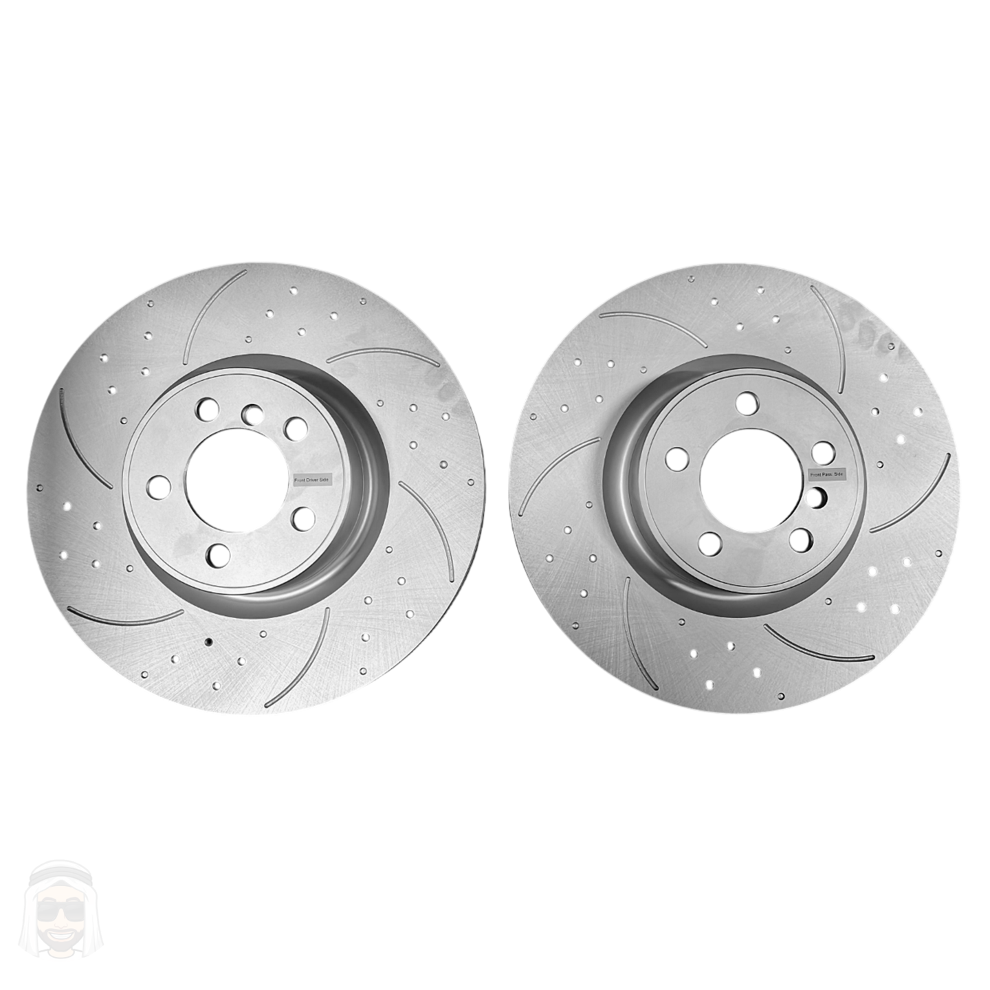 Range Rover Vogue Supercharged 2010 to 2012 - Front Drilled and Slotted Brake Disc Rotors by PowerStop Evolution (Land Rover) (EBR1407XPR)