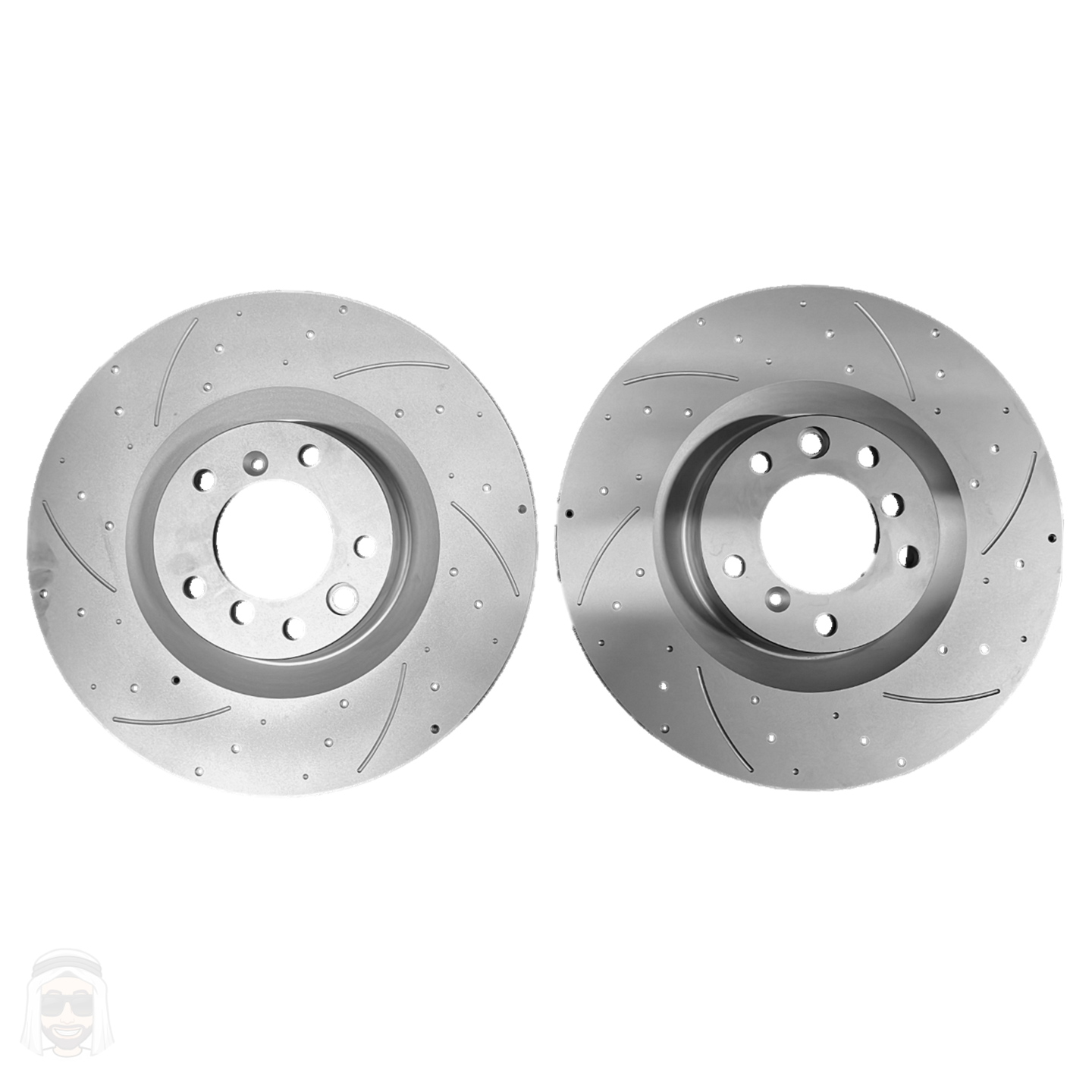 Mercedes G63 AMG 2013 to 2018 - Front Drilled and Slotted Brake Disc Rotors by PowerStop Evolution (EBR1465XPR)
