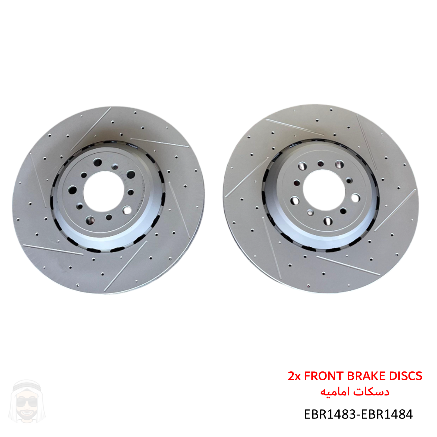 BMW M2 M3 M4 - Front Drilled and Slotted Brake Disc Rotors by PowerStop Evolution Performance (EBR1483-EBR1484)