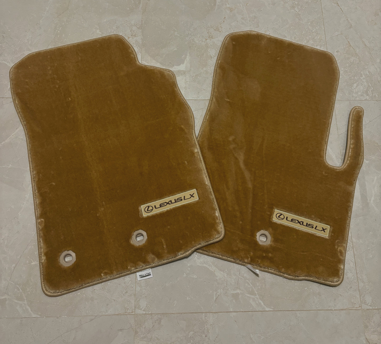 Lexus LX570 2013-2021 Ultra Soft Premium Beige Floor Mats with Logo
