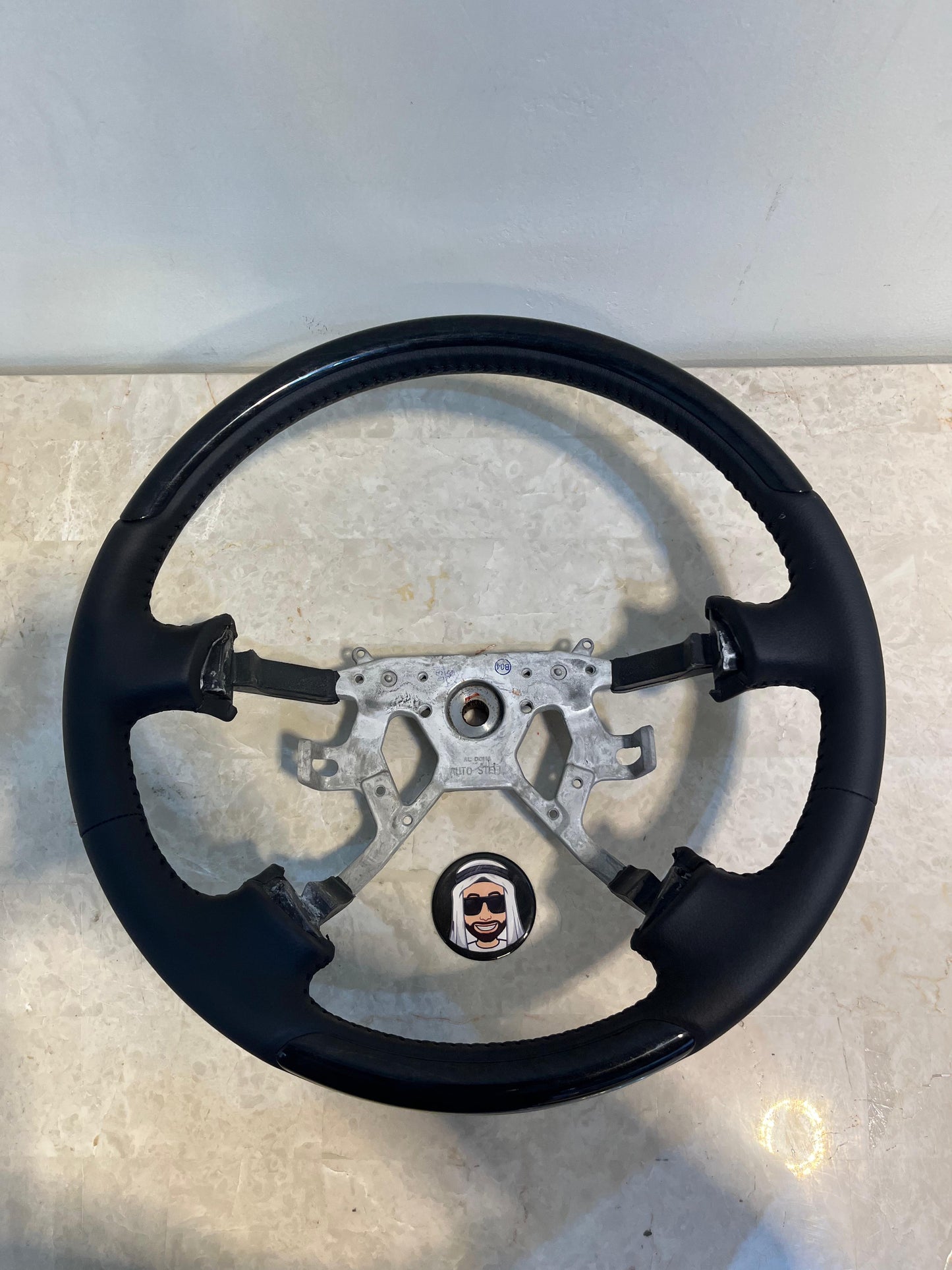 2017-2022 Black Steering Wheel with Shiny Black Wood Super Safari Nissan Patrol Y61 VTC GU