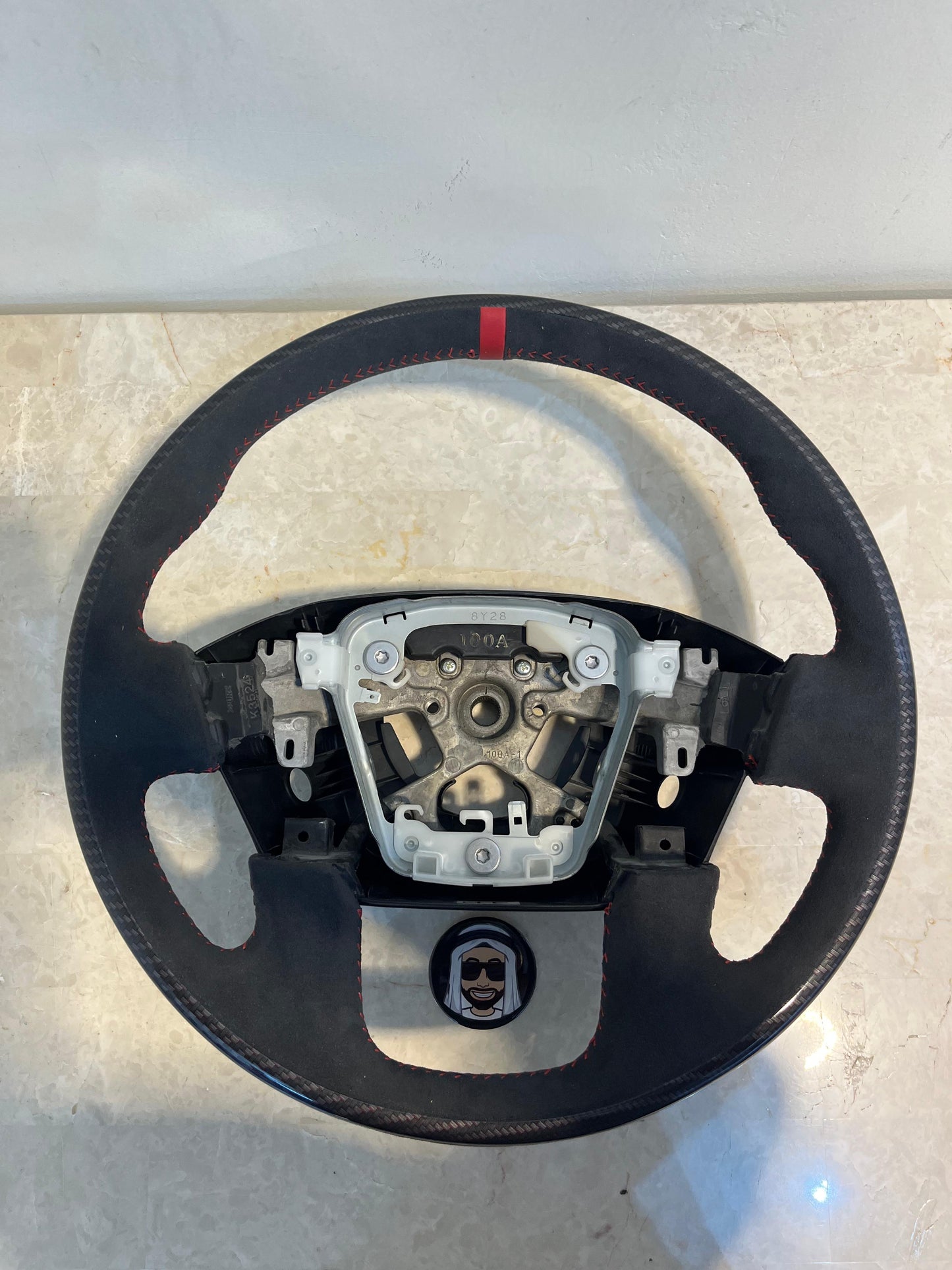 Nissan Patrol Y62 Shiny Carbon Fiber and Alcantara Steering Wheel (2018-2024)