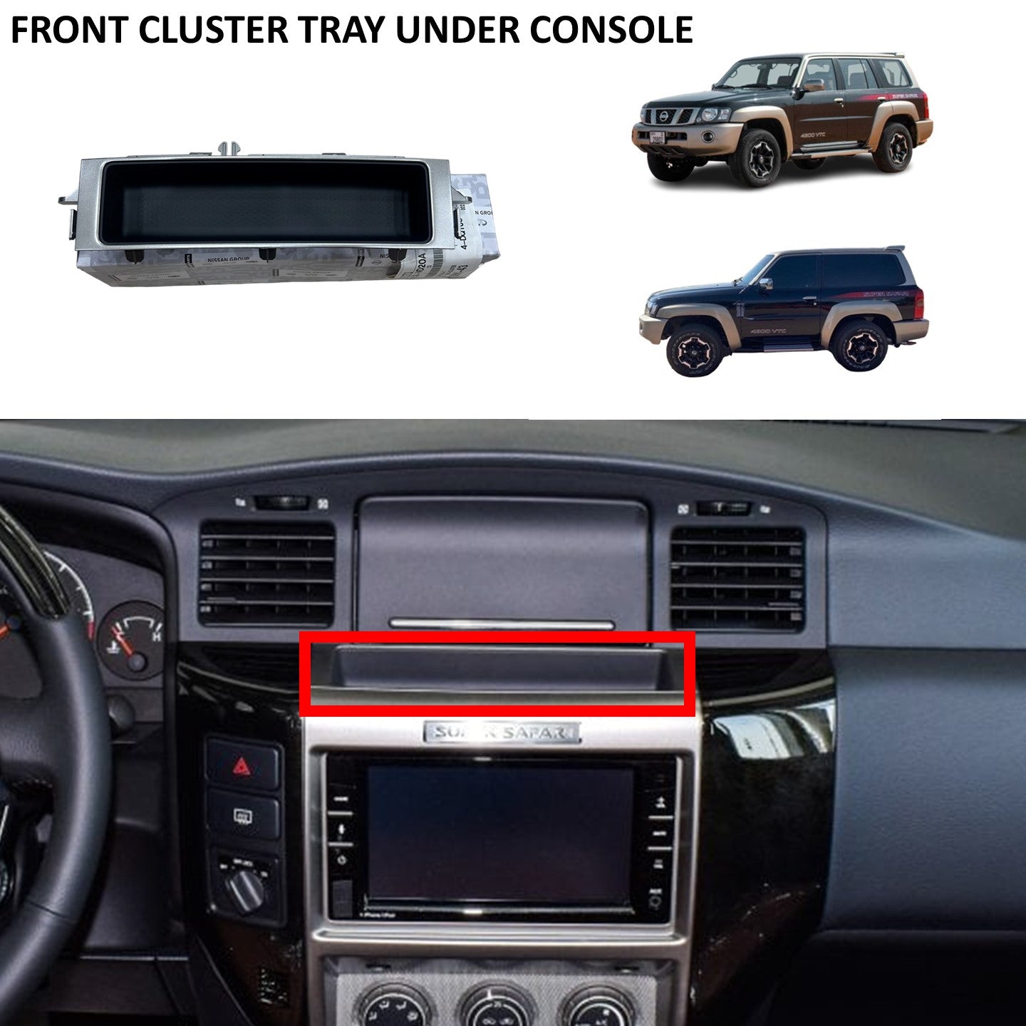 Front Cluster Tray Under Console - Nissan Patrol Y61 VTC GU