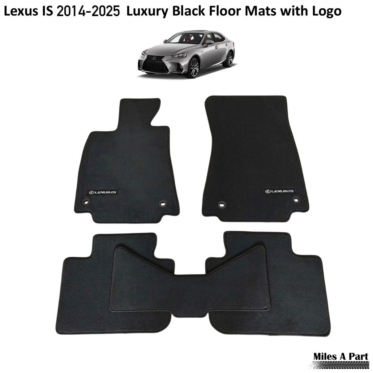 Lexus IS 2014-2025 Luxury Black Floor Mats with Logo