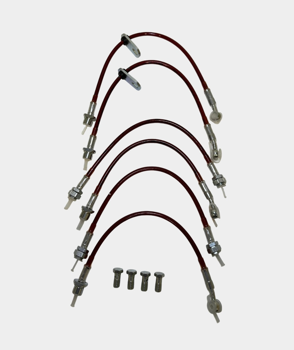 Toyota Lexus Stainless Steel Red Brake Hose Kit by PowerStop BH00402
