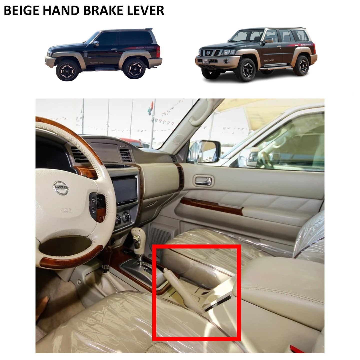 Handbrake Lever Beige Nissan Patrol Y61 VTC GU